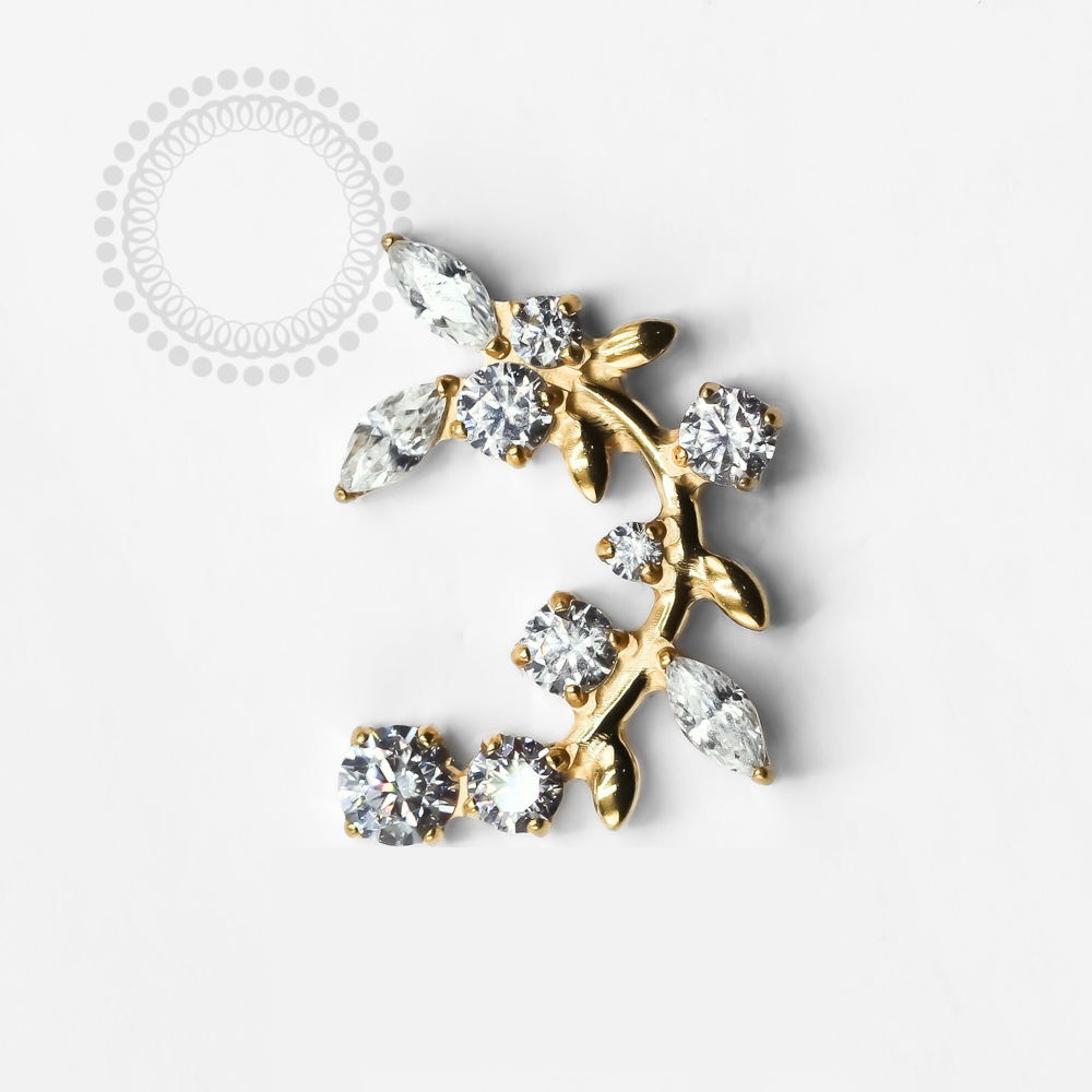 TN1230 Titanium PVD Gold Leaf Branch Top