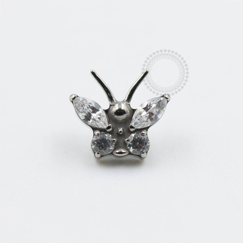 TN841 Topo Borboleta Cravejado Titânio