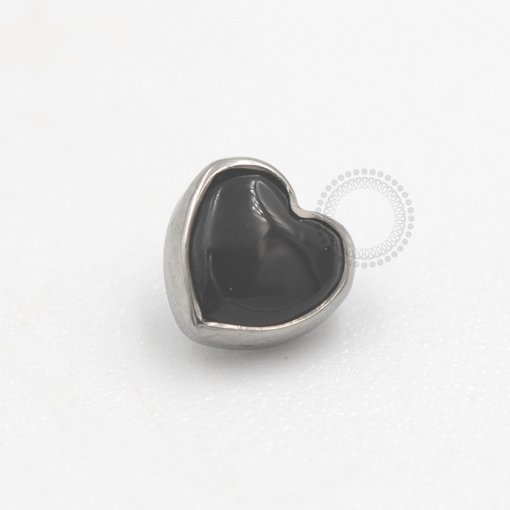 TN705 Topo coração Synthetic Stone Titânio