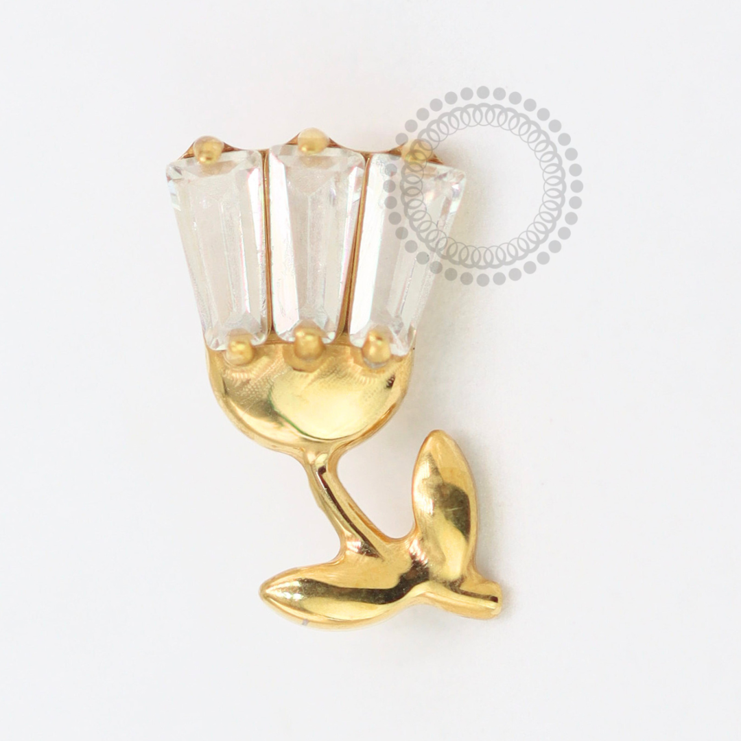 TN1476 Topo Flor De Gelo Titânio PVD Gold