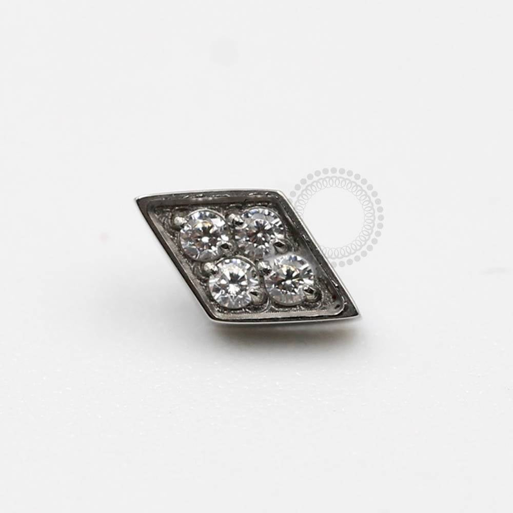 TN167 Topo Losango 4 CZ Titânio ASTM F-136