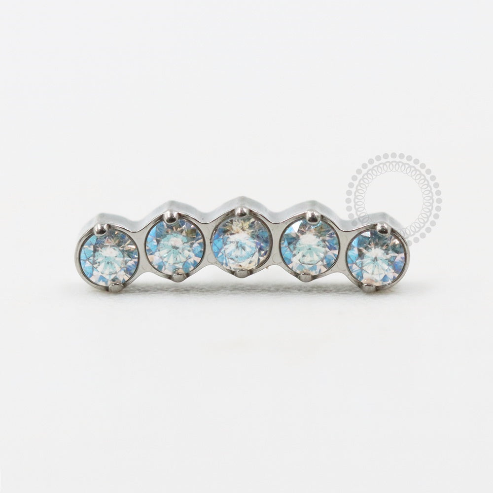 TN649 Topo Mini Cluster 5 Zirconias Cravadas Titânio