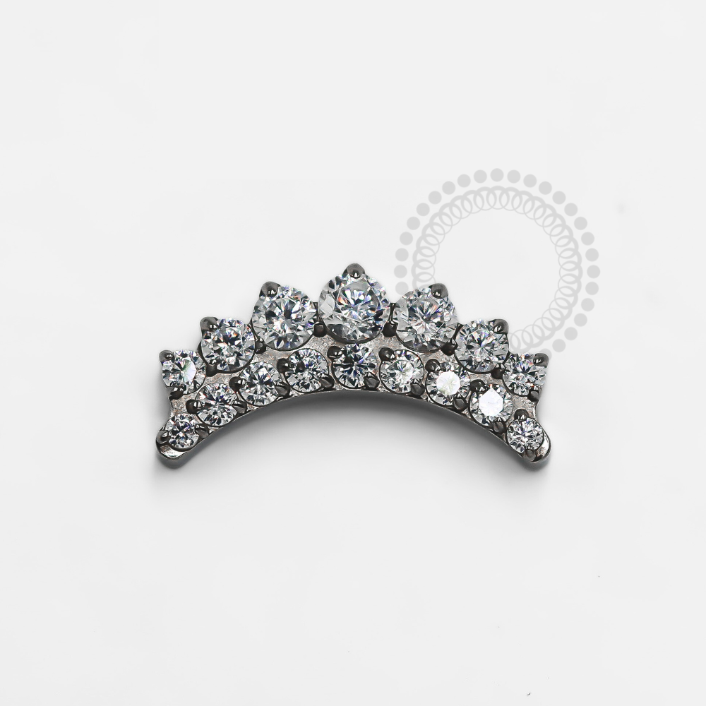 TN1264 16 Stone Cluster Top Titanium ASTM F-136 CRYSTAL