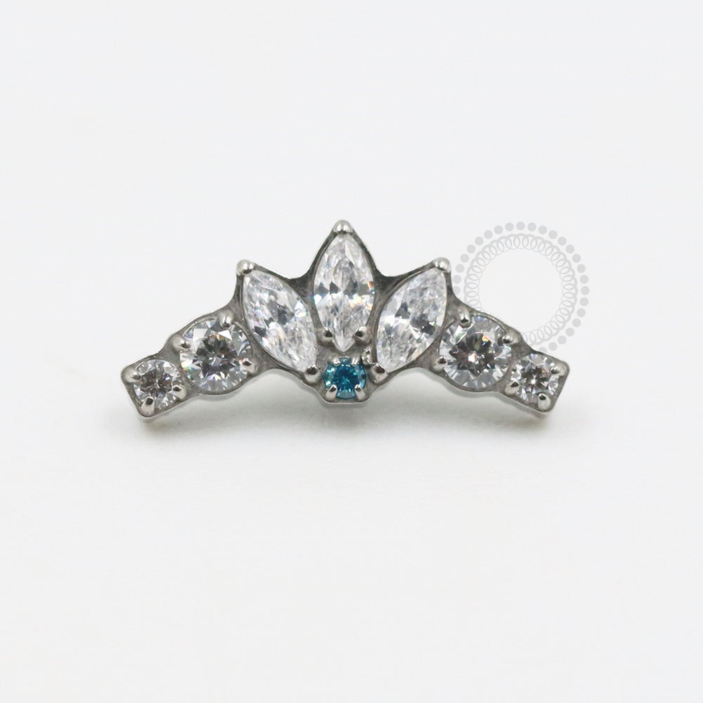 TN201 Topo Cluster Triple Shuttle Five Stones CZ Titânio ASTM F-136