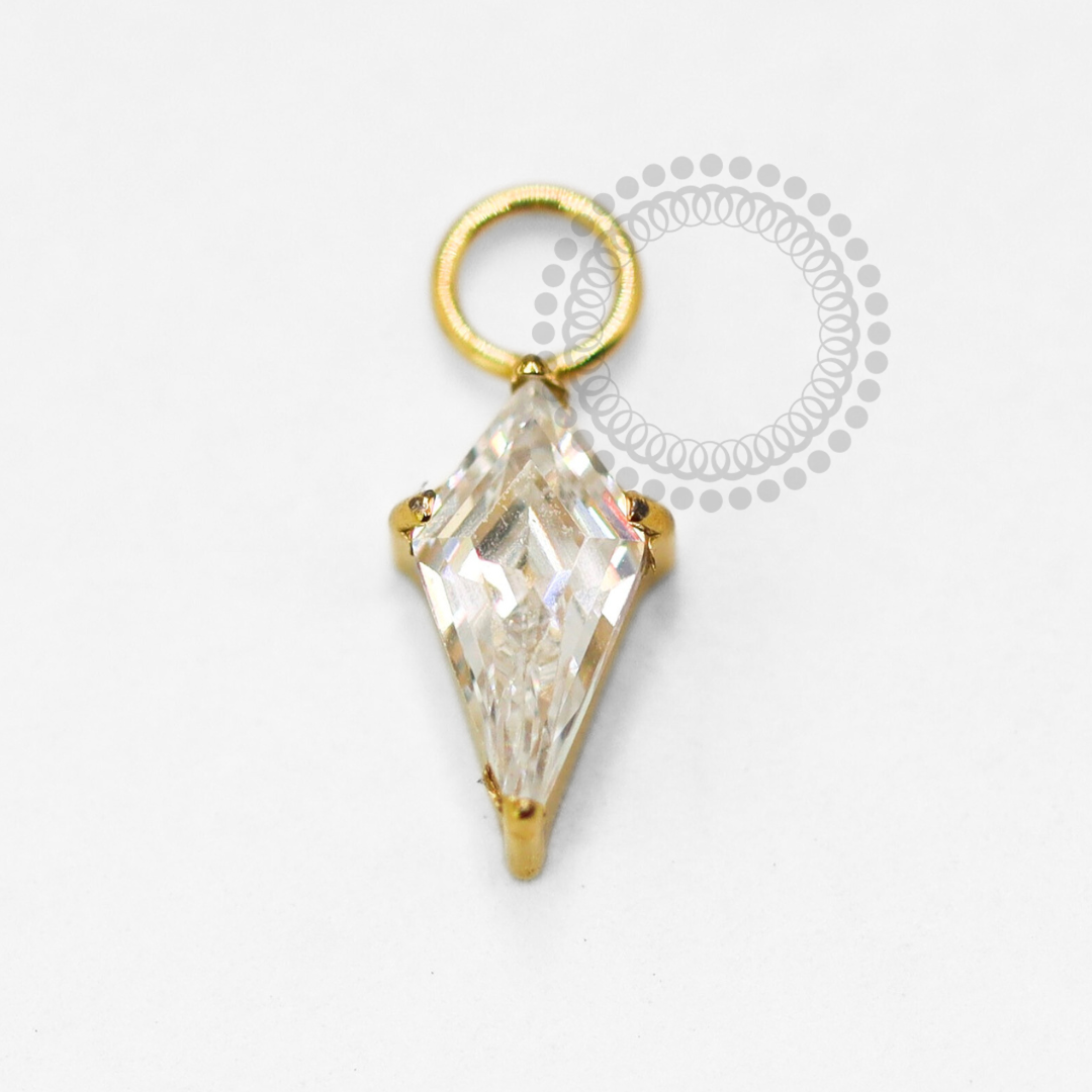 TN1560 Pingente Losango CZ Titânio PVD Gold
