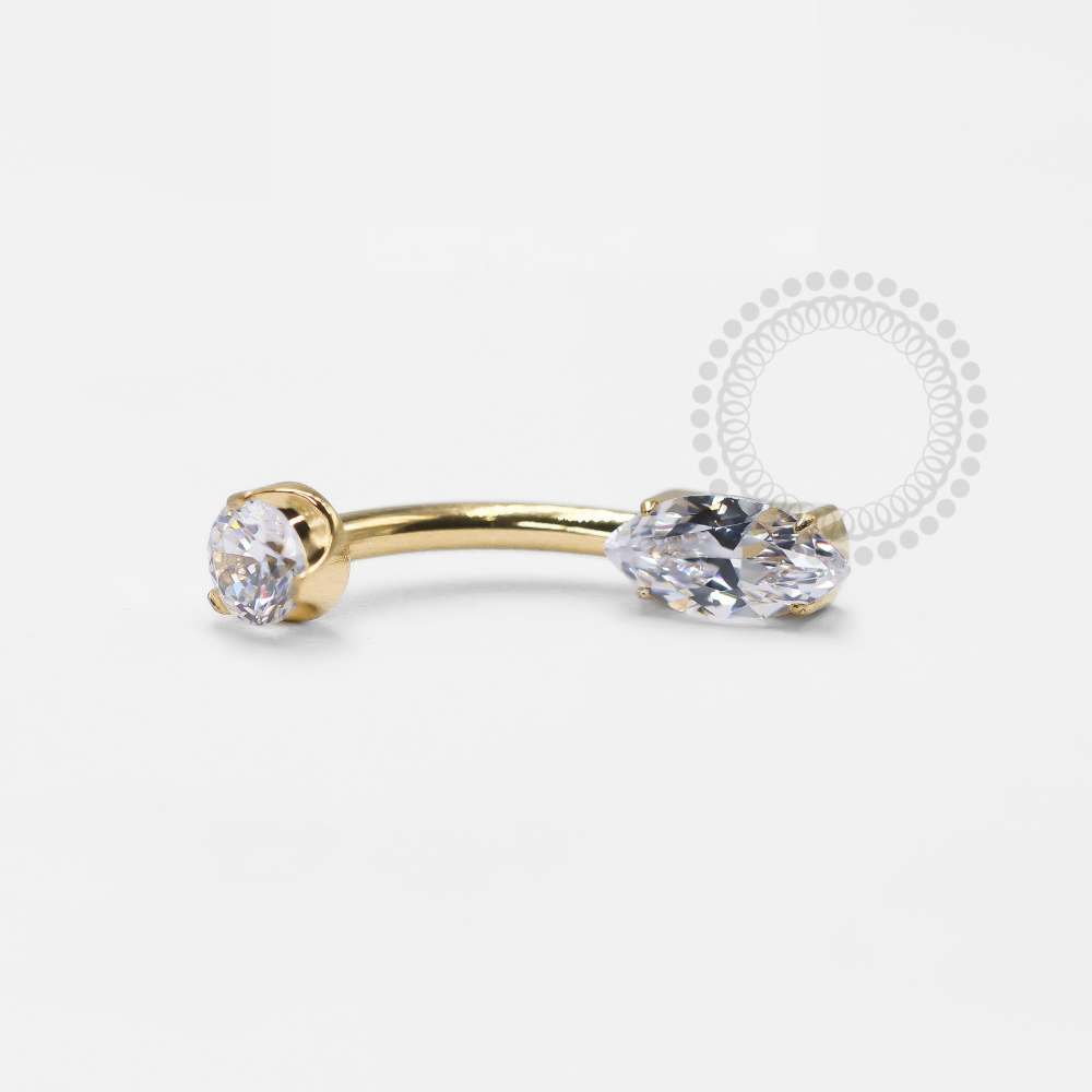 TN1254 Drop Navel Titanium PVD Gold