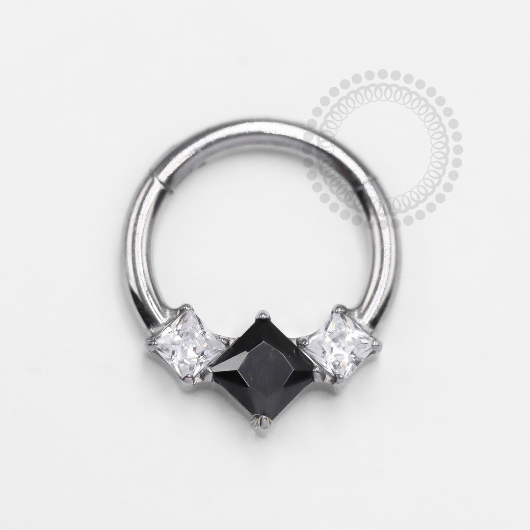 TN1312 Black Zirconia Stones and Titanium Crystal Segment ASTM F-136