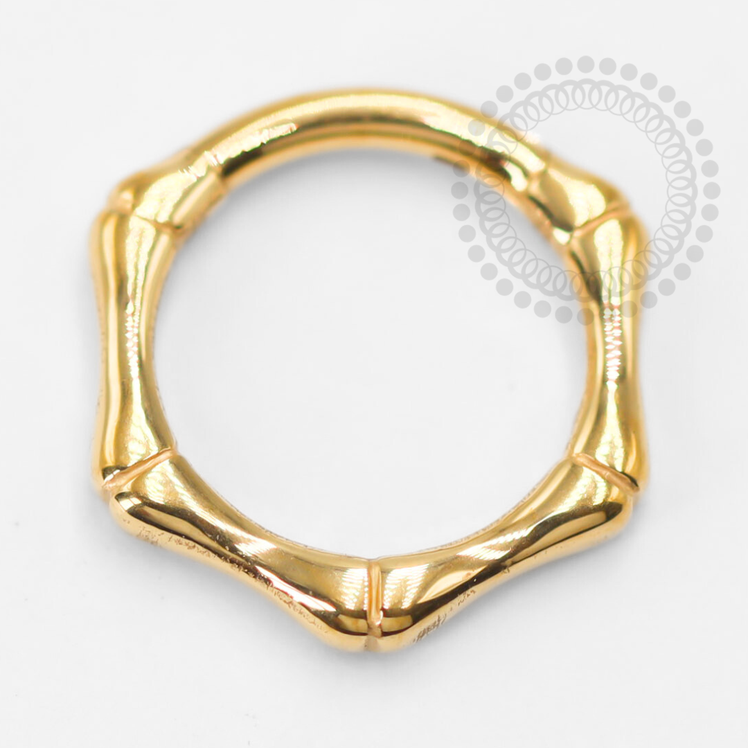 TN1407 Bamboo Segment Titanium PVD Gold