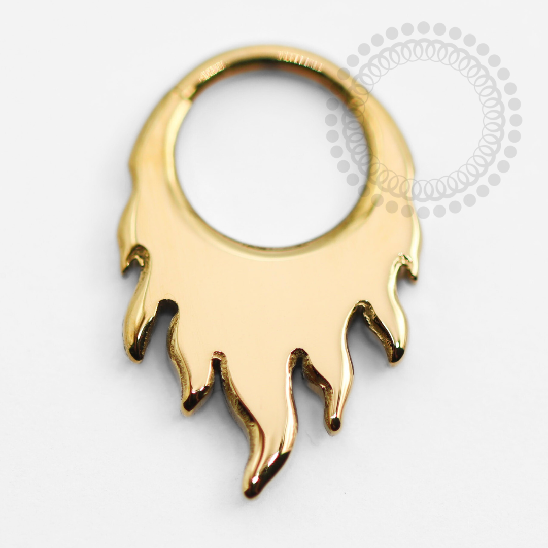 TN1347 Flamed Segment Titanium PVD Gold
