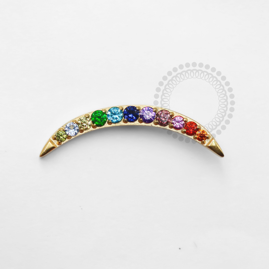 TN1319 Rainbow Titanium PVD Gold Cluster Top