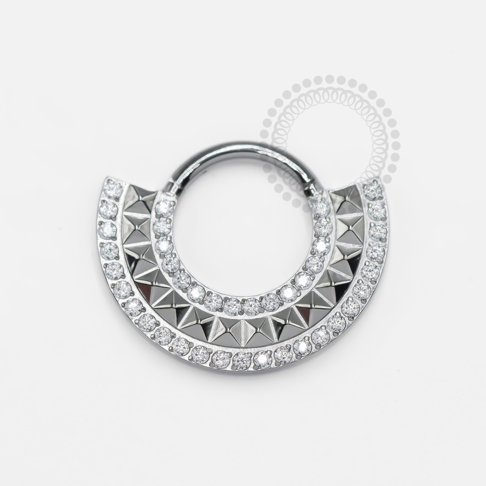 TN1263 Indian Clicker Segment Studded with Pyramidal Texture Titanium ASTM F-136