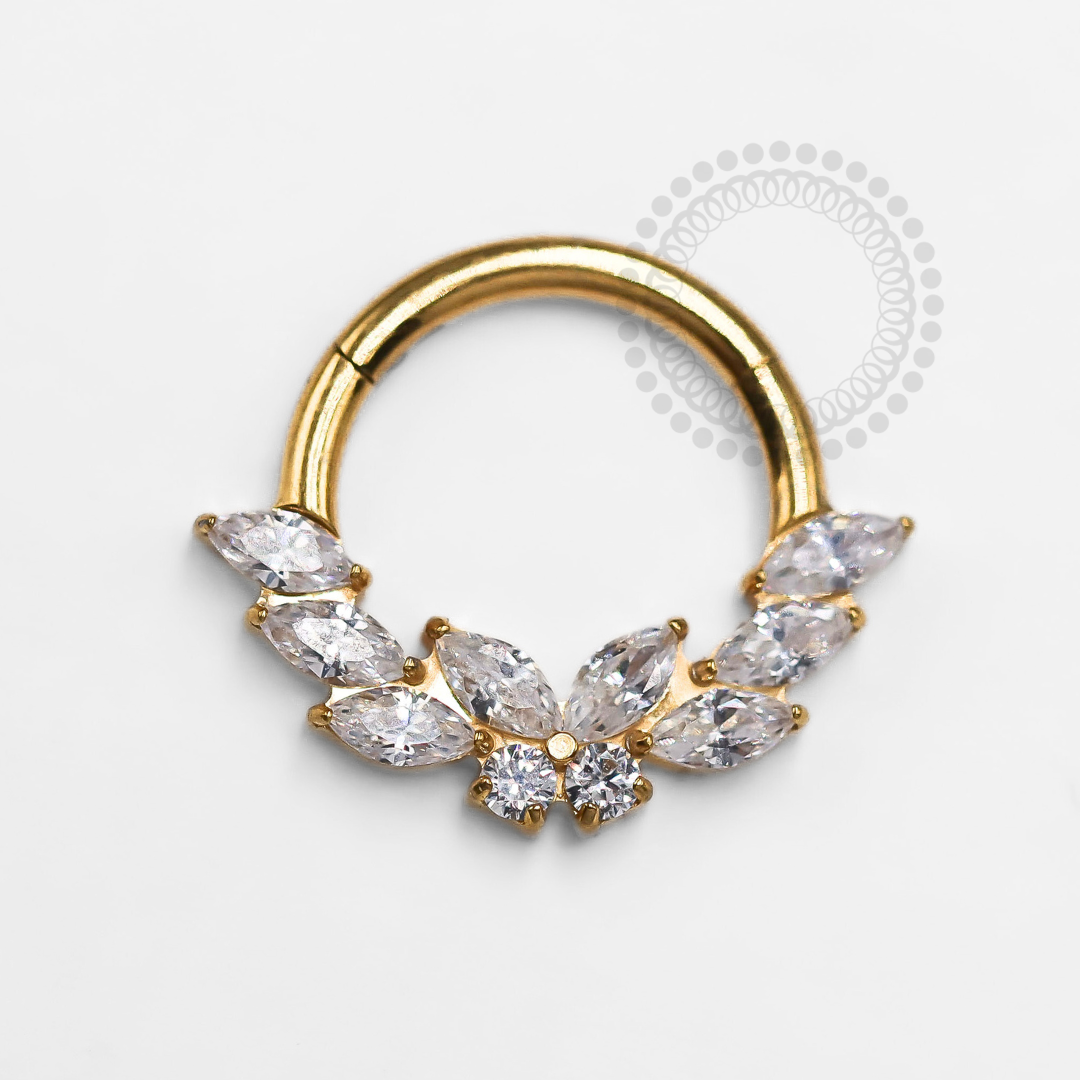TN1307 Butterfly Studded Segment Titanium PVD Gold