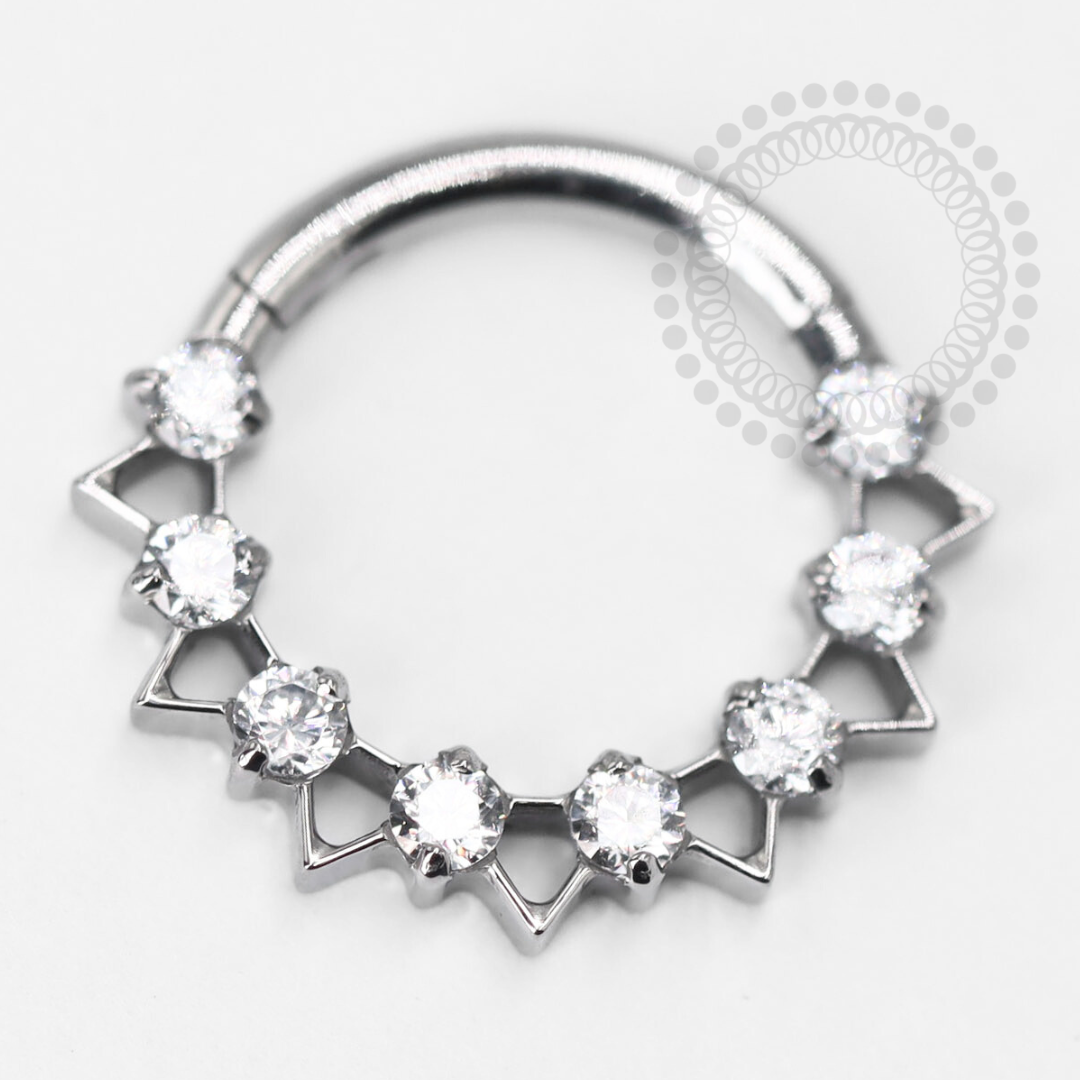 TN1415 Segment Light Spots with Mini Triangles Titanium ASTM F-136
