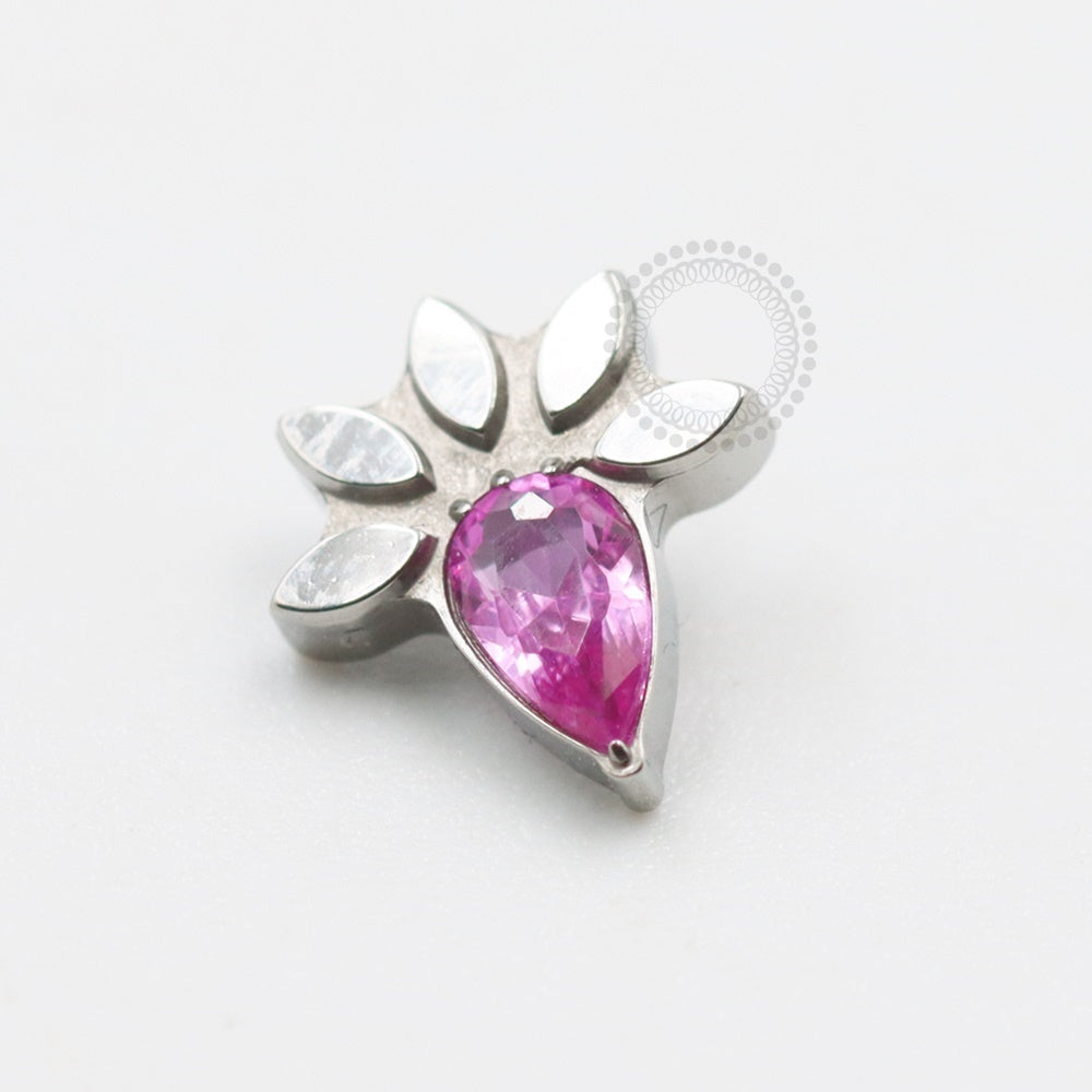 TN514 Topo Gota Zirconia Com Folhas Titânio