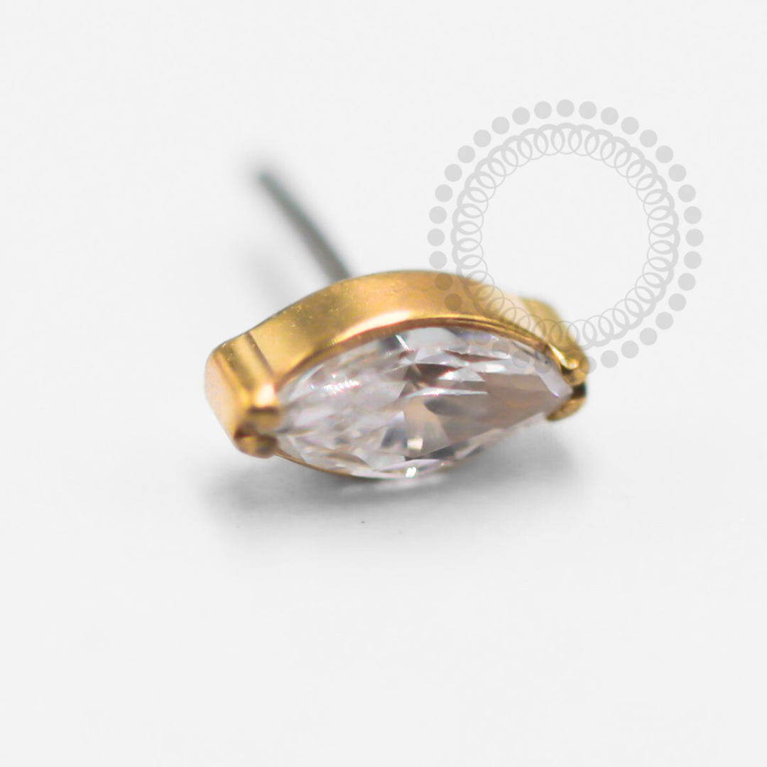 TN1338 Crystal Push Pin Top Titanium PVD Gold