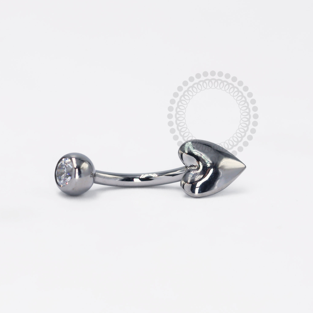TN1217 Navel Smooth Heart Titanium ASTM F-136