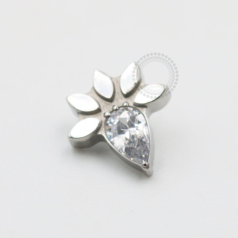 TN514 Topo Gota Zirconia Com Folhas Titânio