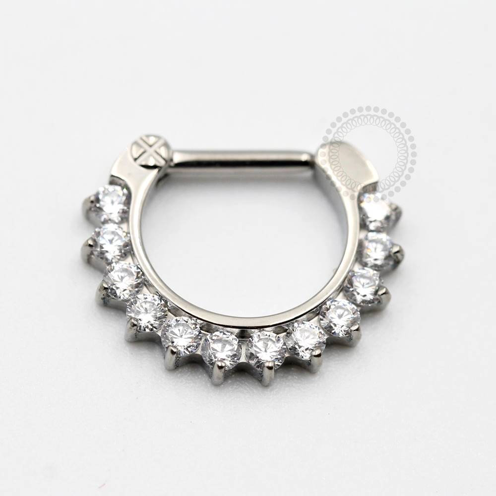 TN128 Titanium studded septum Clicker Jewelry