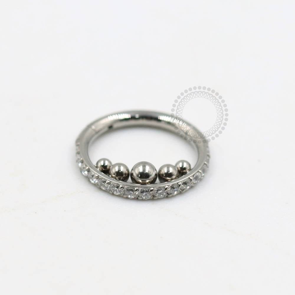 TN255 CZ Studded Segment With Titanium Internal Balls