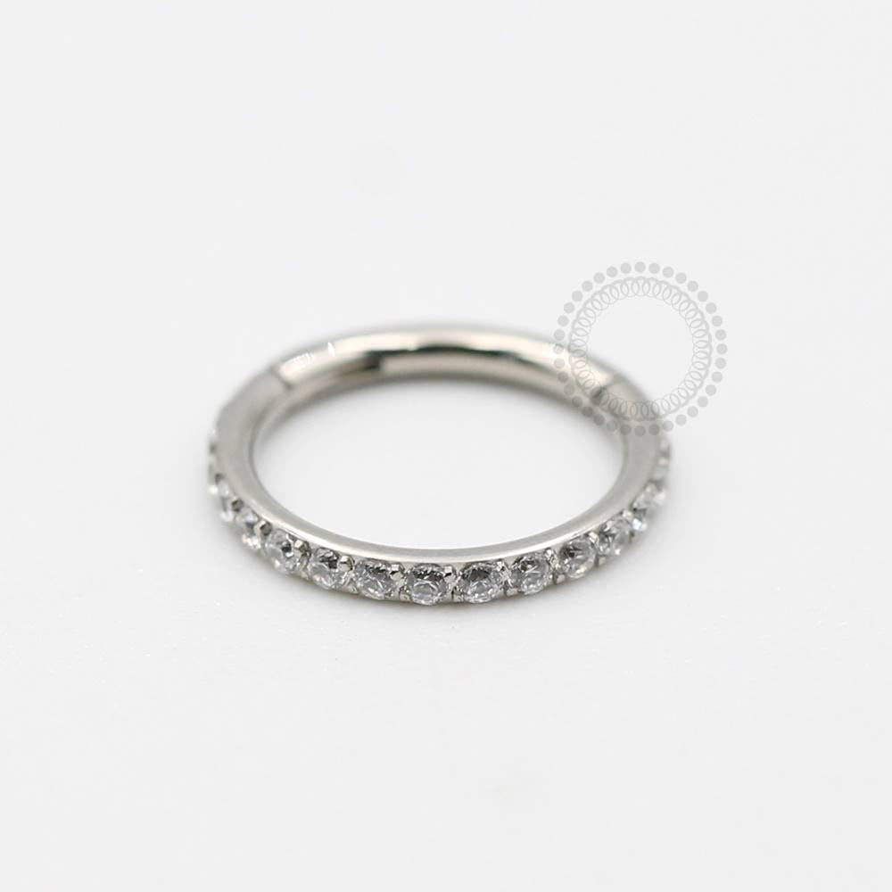TN489 Titanium CZ Studded Nose Flap Segment 1.0mm