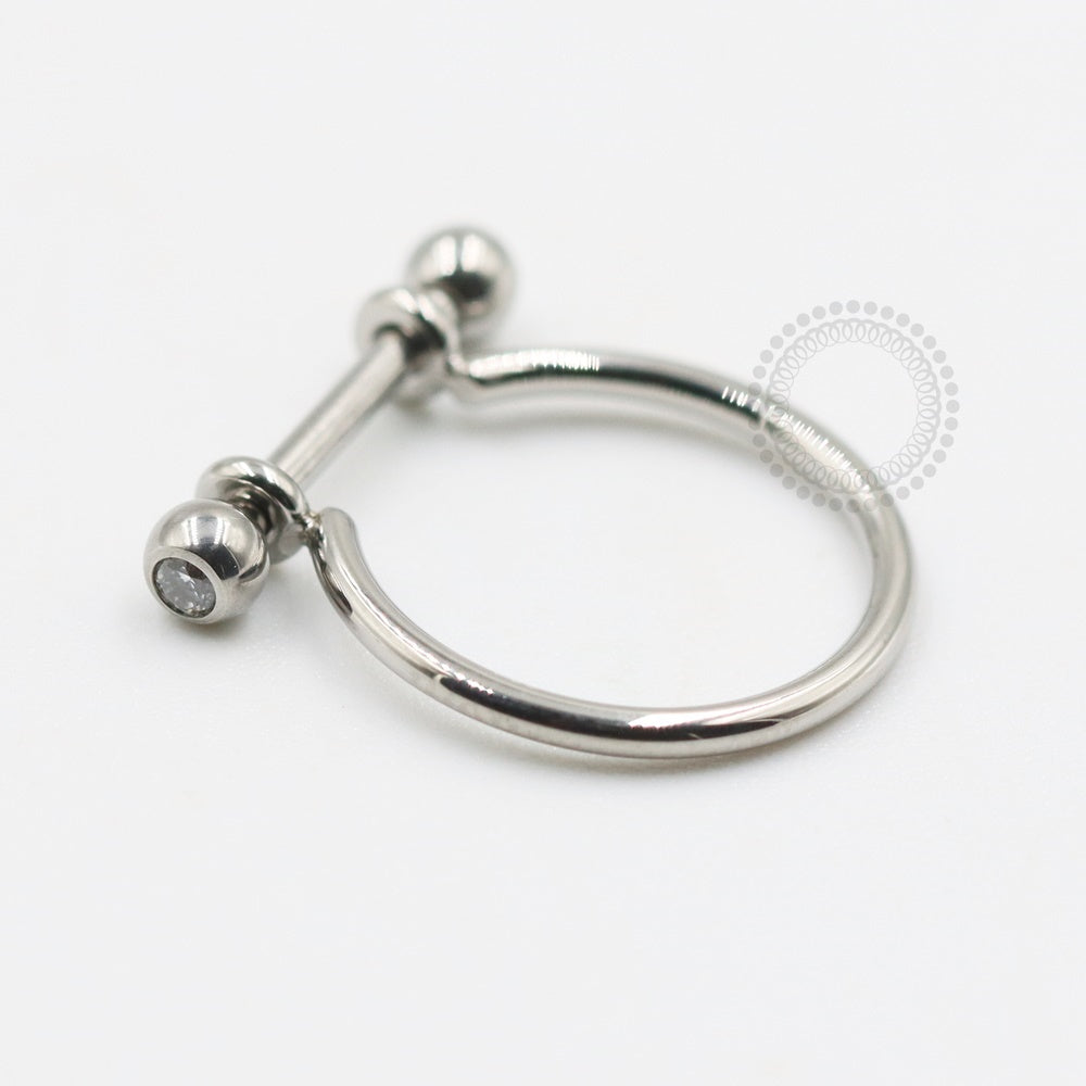 TN658 Piercing Straight Rod Ball with Titanium Zirconia