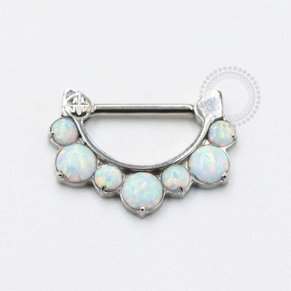 TN775-2 Pure Charm Straight Rod Segment White Opal Titanium
