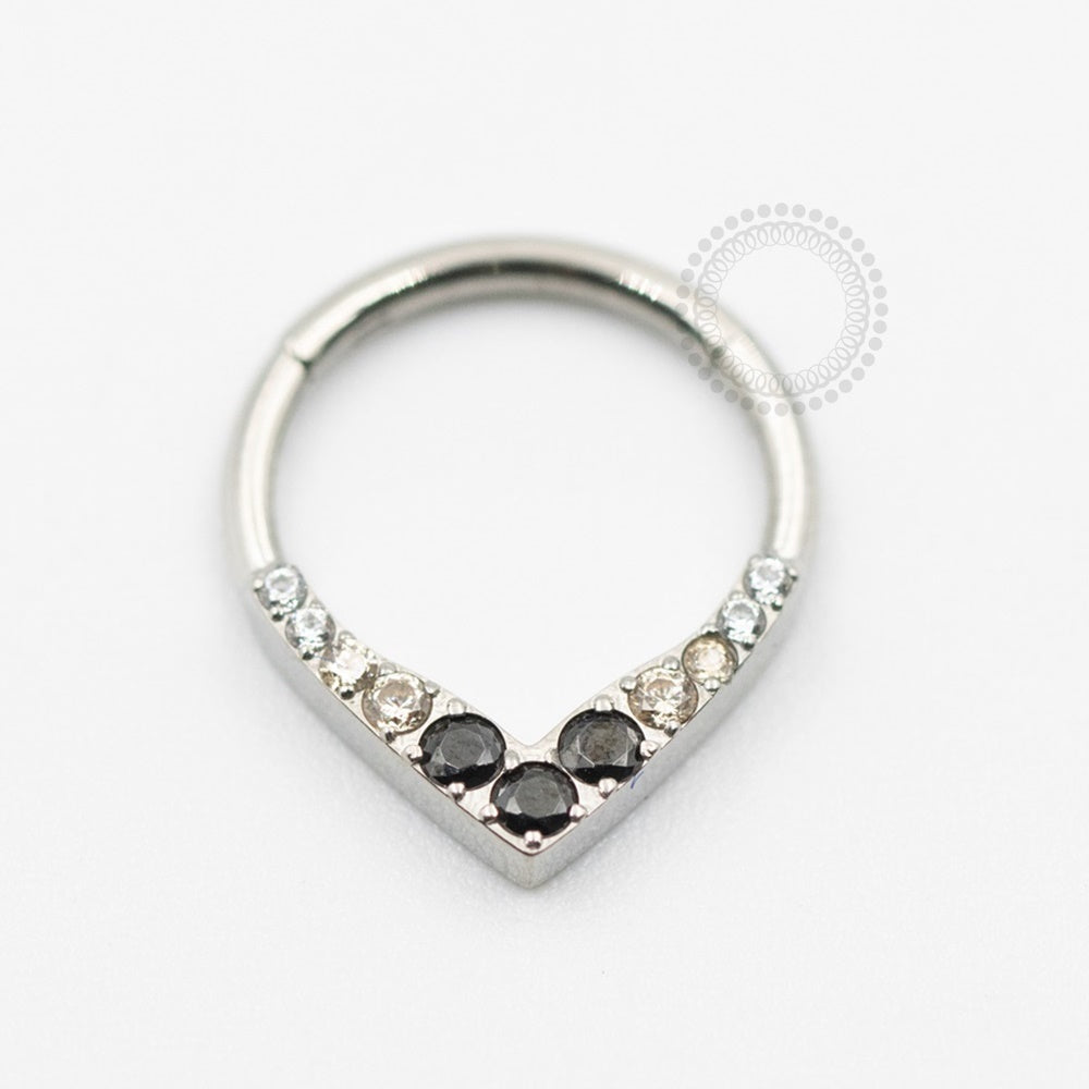 TN616-1 CZ Crystal/Black Titanium Articulated Segment
