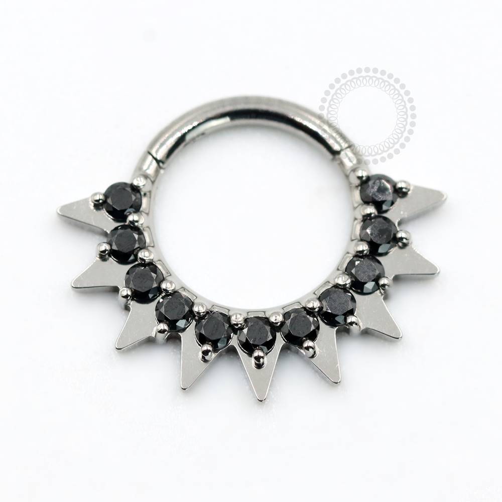 TN810 Nine Points Segment Zirconia Stone Black Titanium