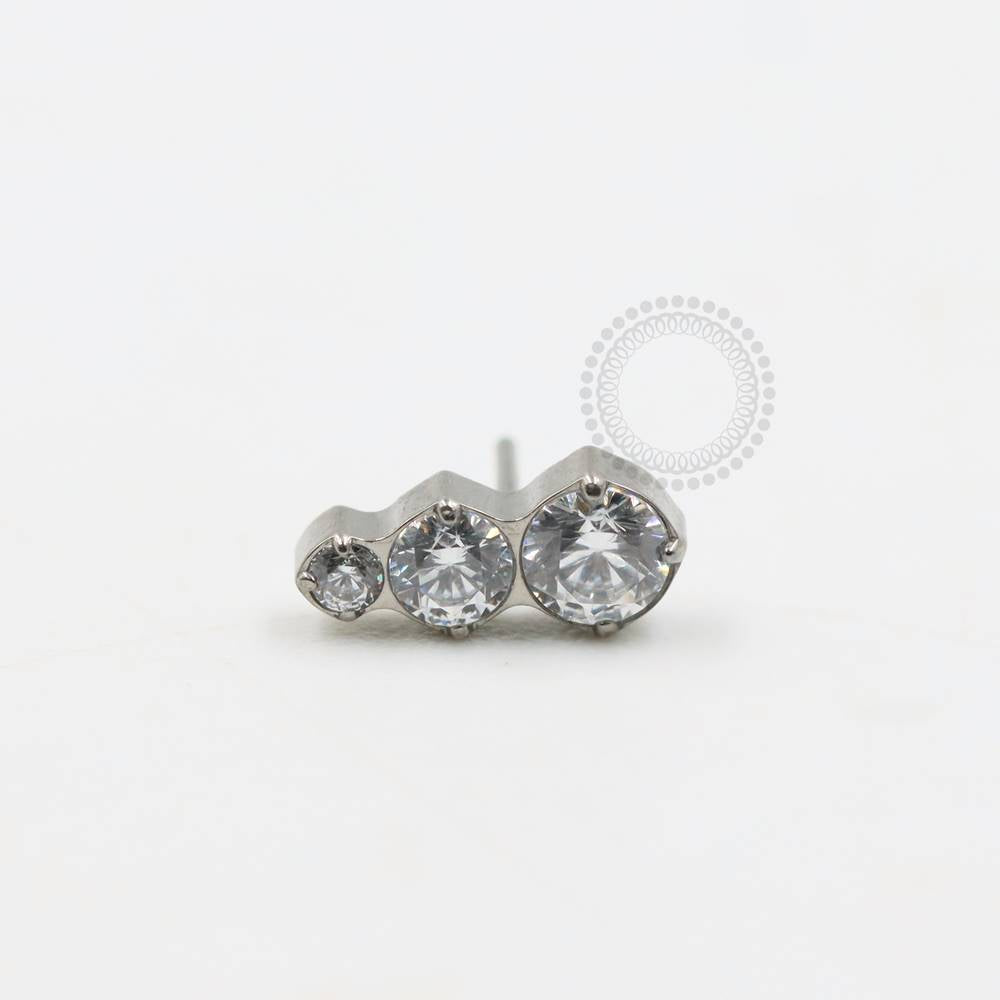 TN1009 Push Pin Top 3 Zirconias Titanium