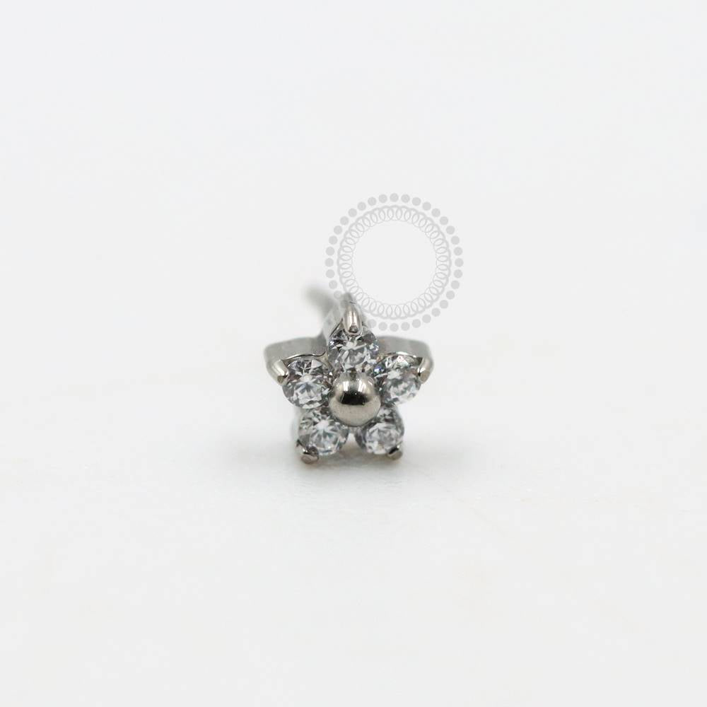 TN937 Titanium Zirconia Flower Push Pin Top