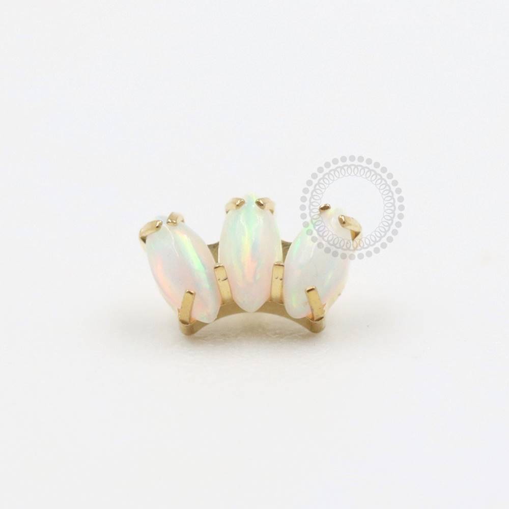 TN503 Mini Cluster Opal Top Titanium PVD Gold 1.2mm
