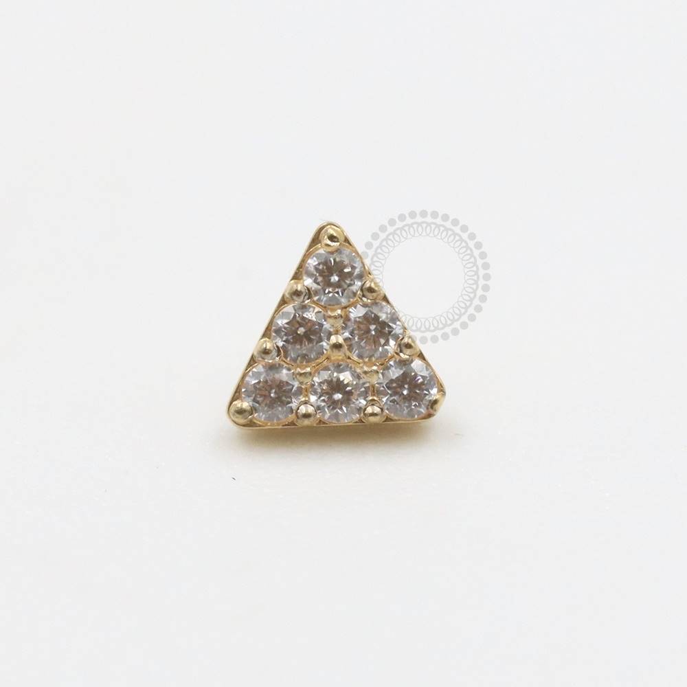 TN508 Titanium PVD Gold Studded Triangle Top