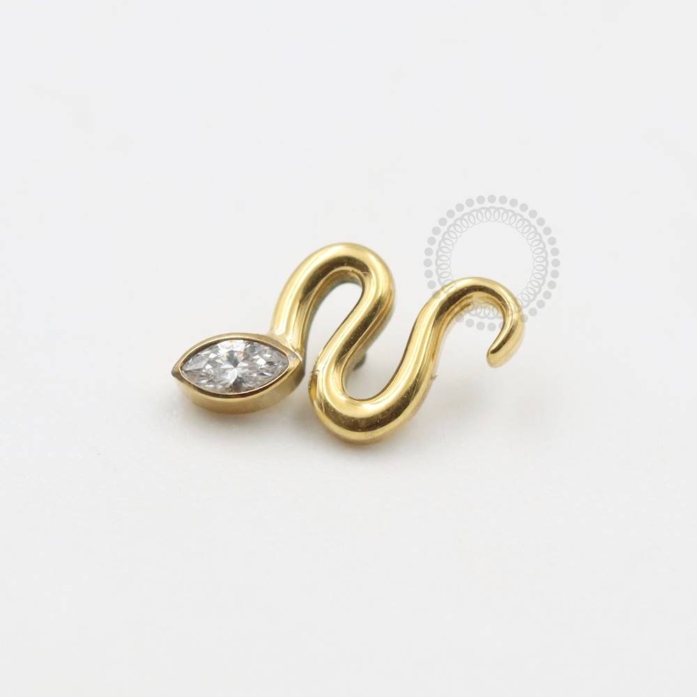 TN569 Snake Top CZ Titanium Pvd Gold
