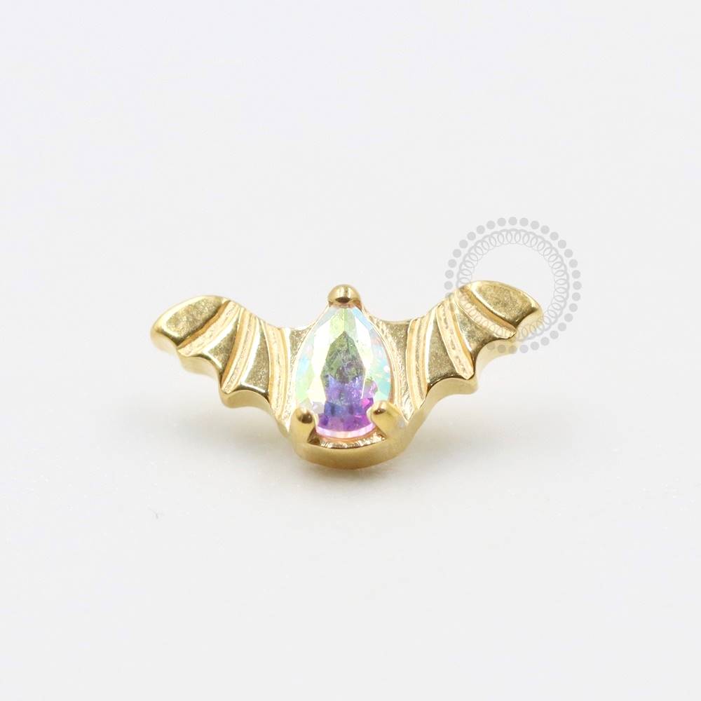 TN613 Bat Top With Drop CZ Boreal Titanium Pvd Gold