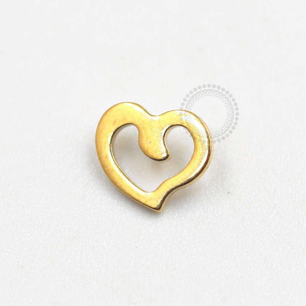 TN673 Curved Heart Top Titanium Pvd Gold
