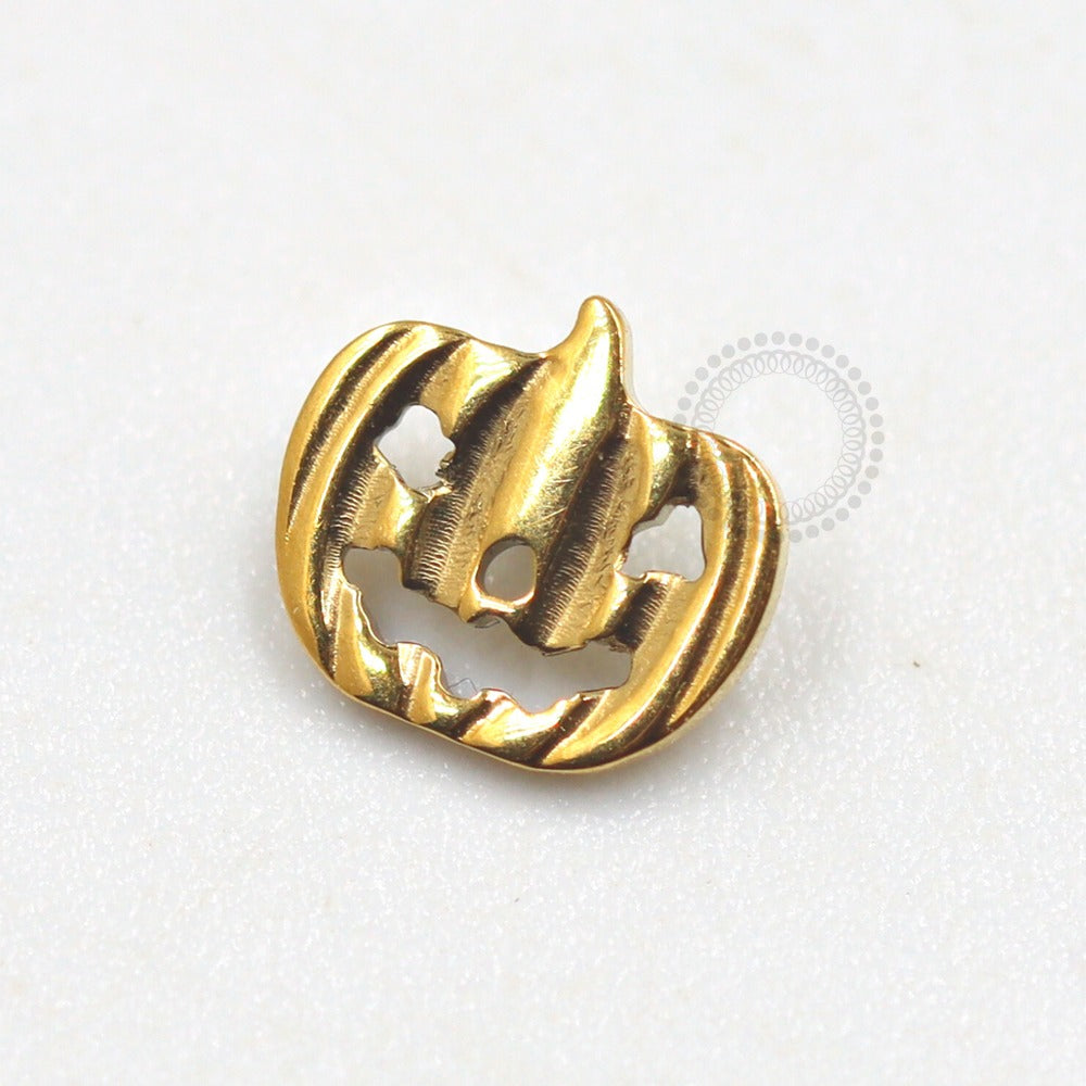 TN674 Top Pumpkin Halloween Titanium Pvd Gold