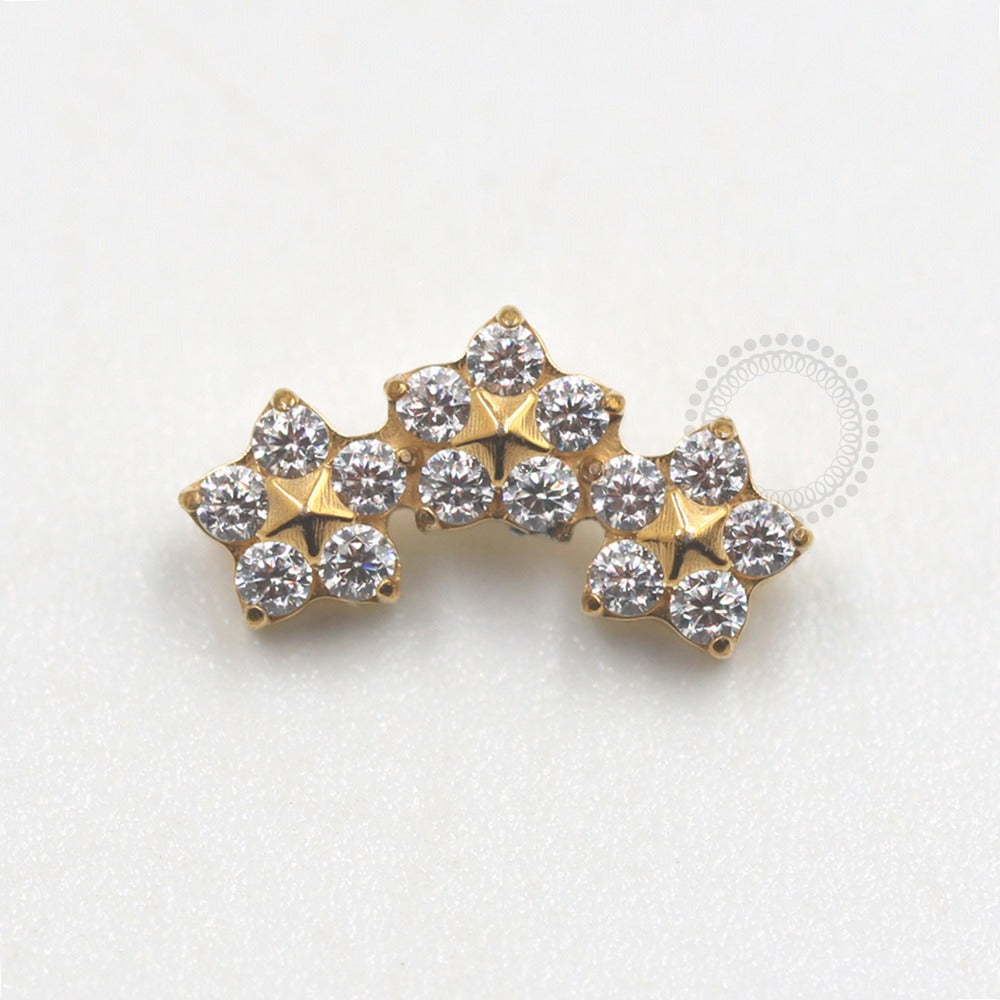 TN676 Topo Cluster De Flores Titanio Pvd Gold