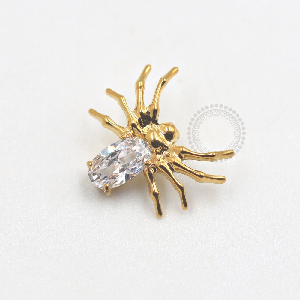 TN677 Spider Top Zirconia Titanium Pvd Gold