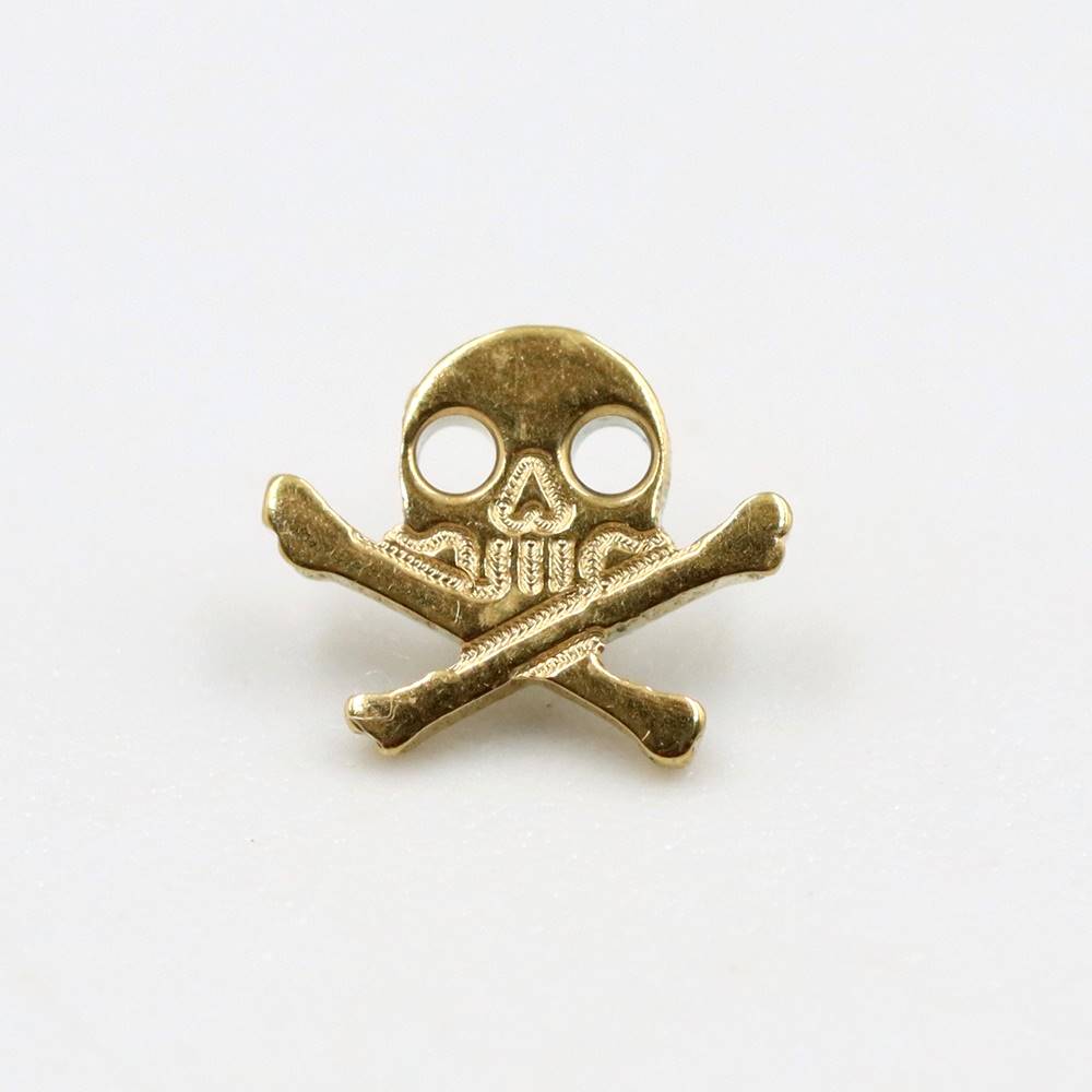 TN694 Pirate Skull Top Titanium Pvd Gold