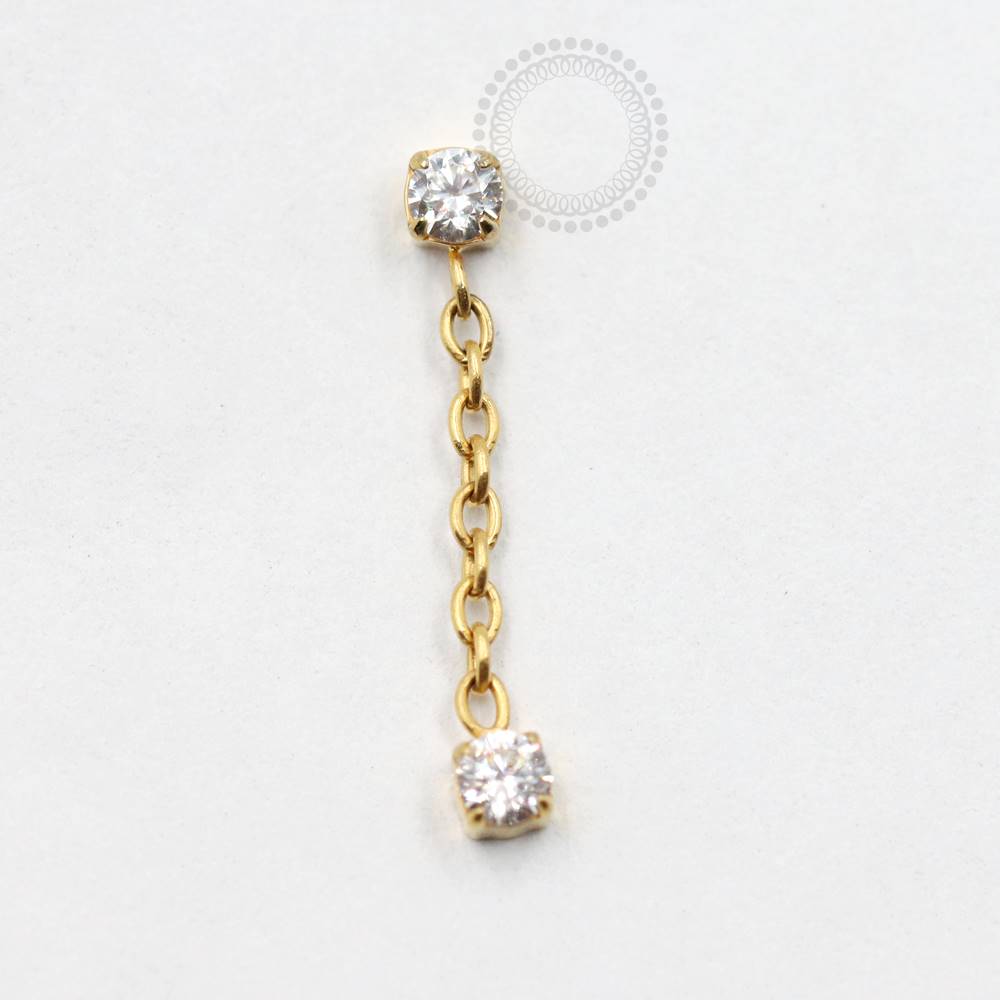 TN745 Top Pendant Delicate Zirconias Titanium Pvd Gold