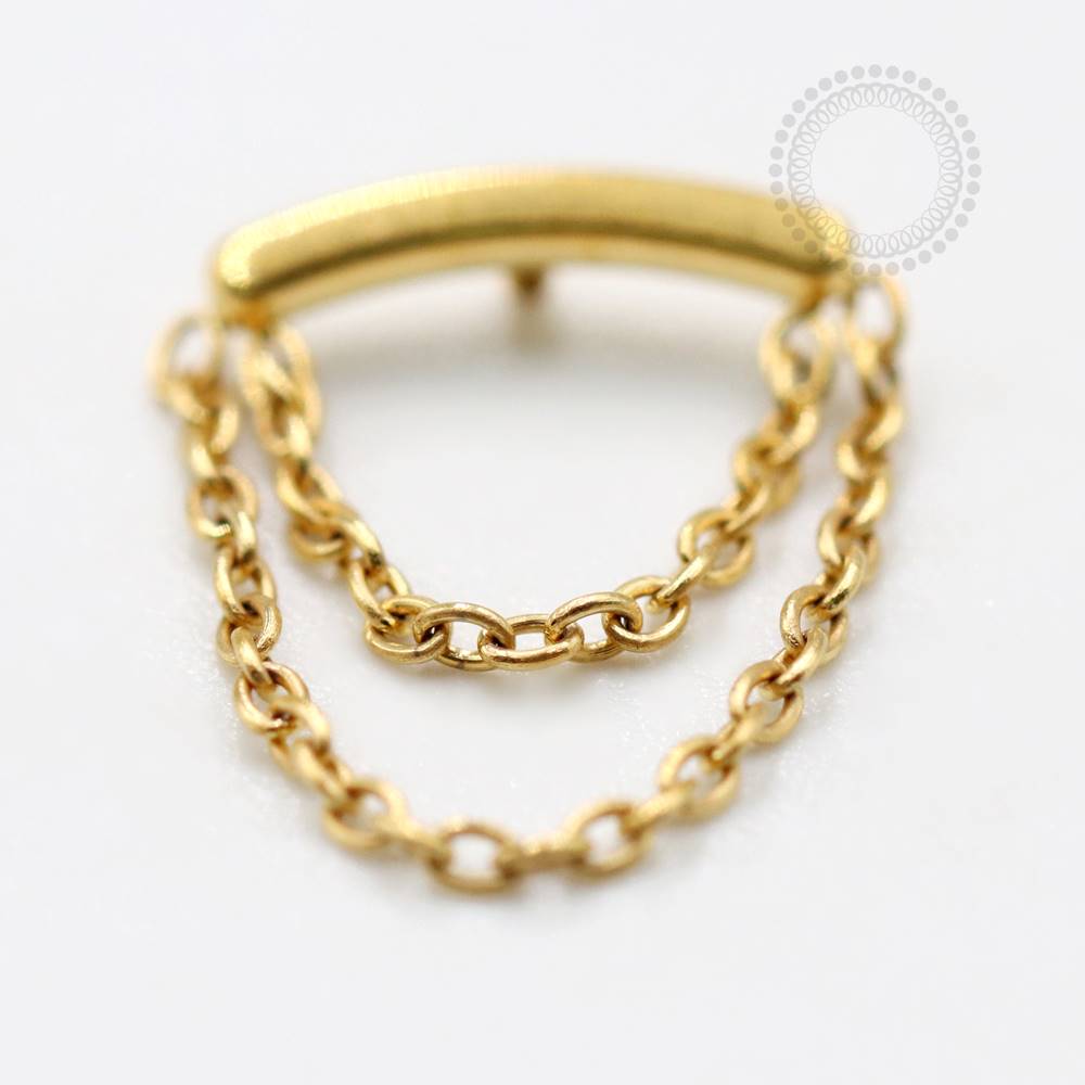 TN787 Top Two Chains Titanium Pvd Gold