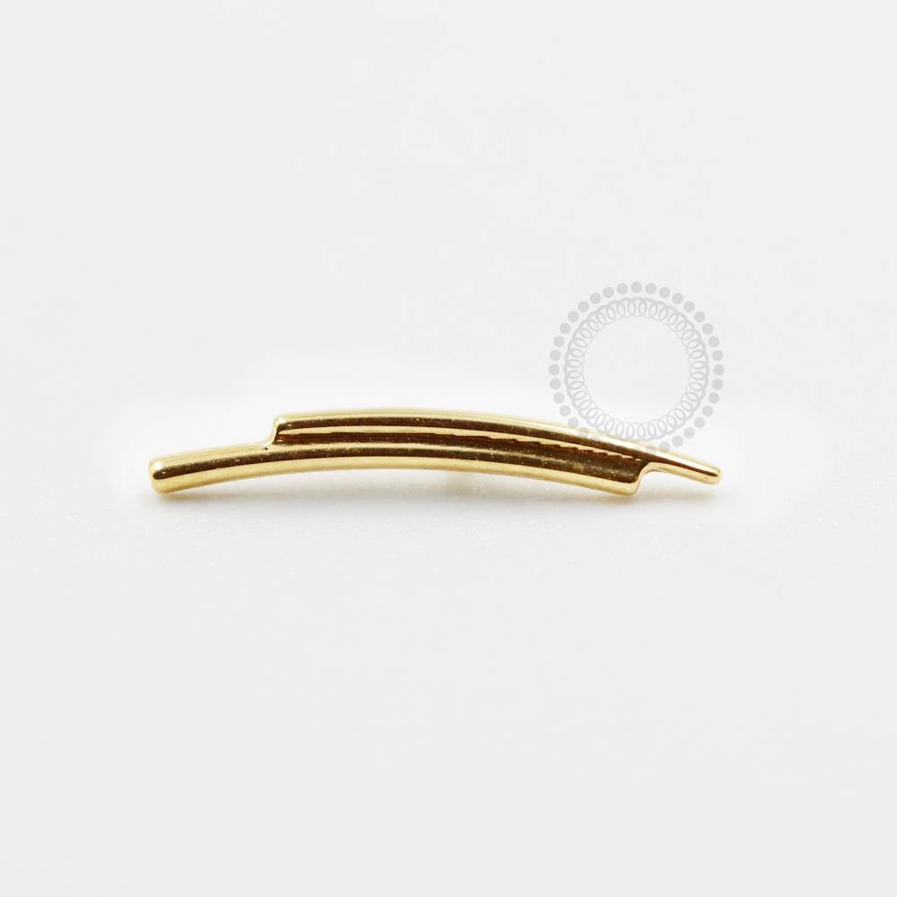 TN843 Flat Top Two Lines Titanium Pvd Gold