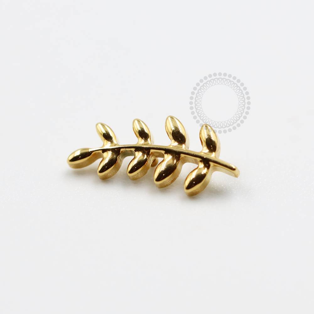 TN853 Smooth Petals Branch Top Titanium Pvd Gold