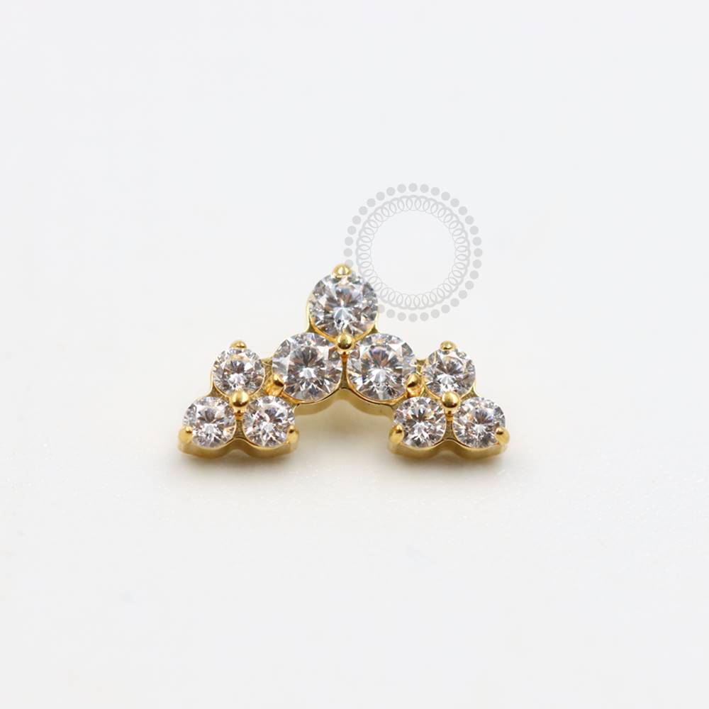 TN949 Titanium Pvd Gold Studded Cluster Top