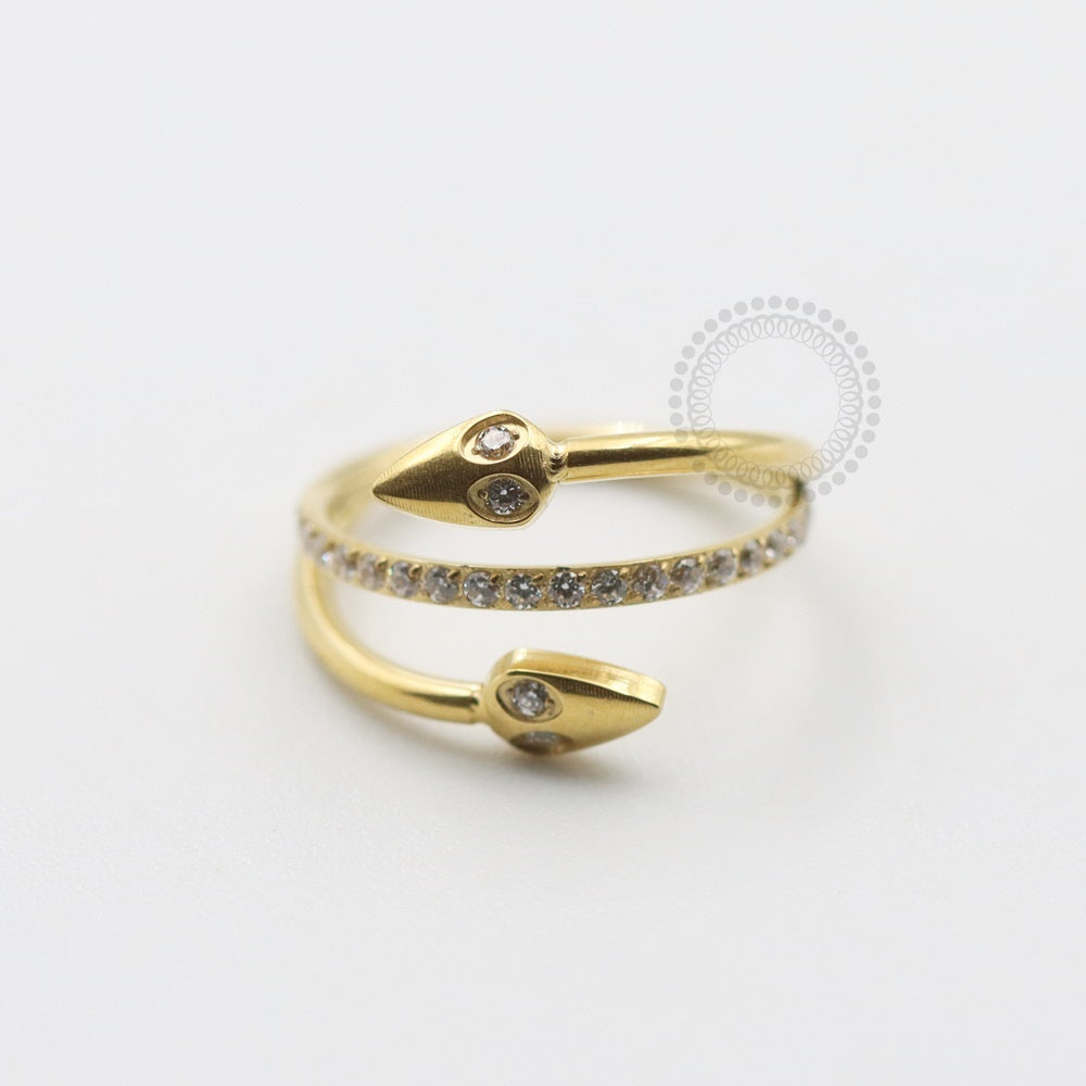 TN601 Snakes Segment Studded Titanium Pvd Gold