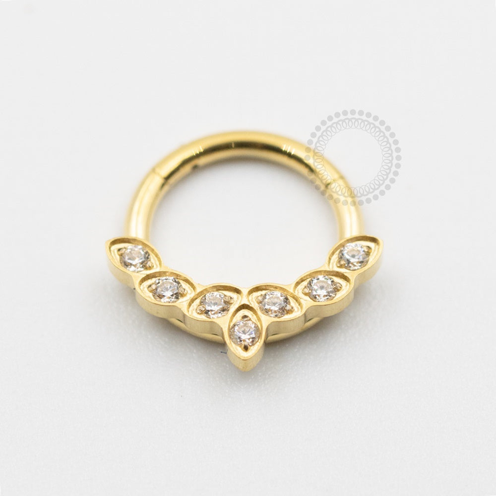 TN621 Articulated Segment CZ Titanium Pvd Gold