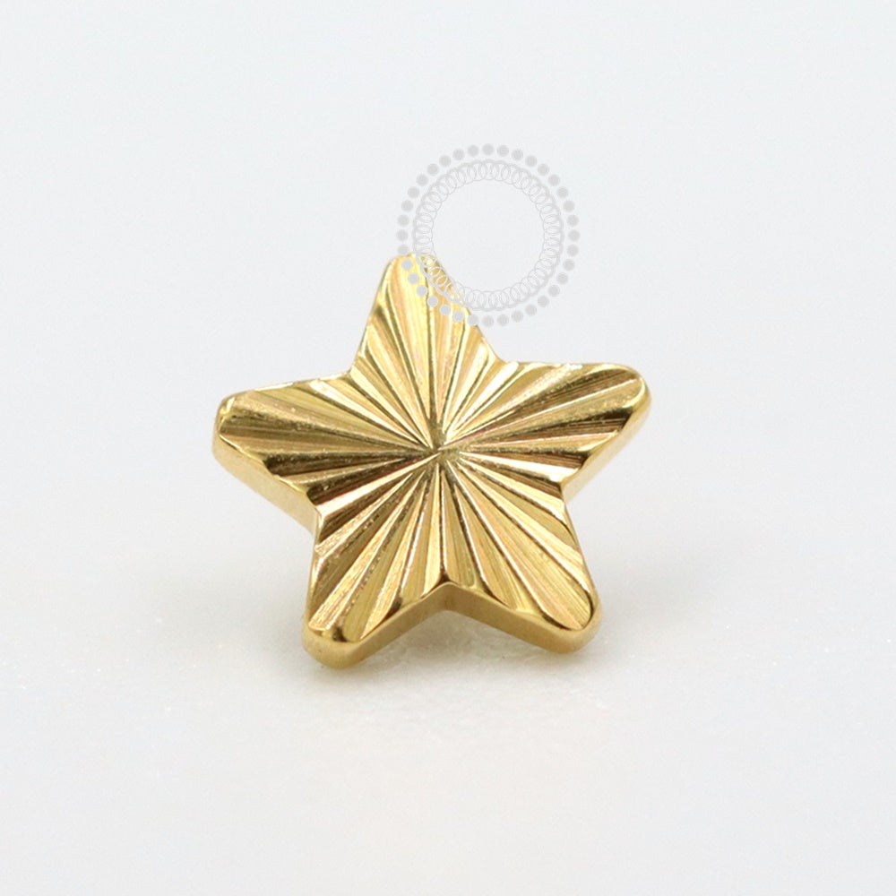 TN1048 Textured Star Top Titanium Pvd Gold