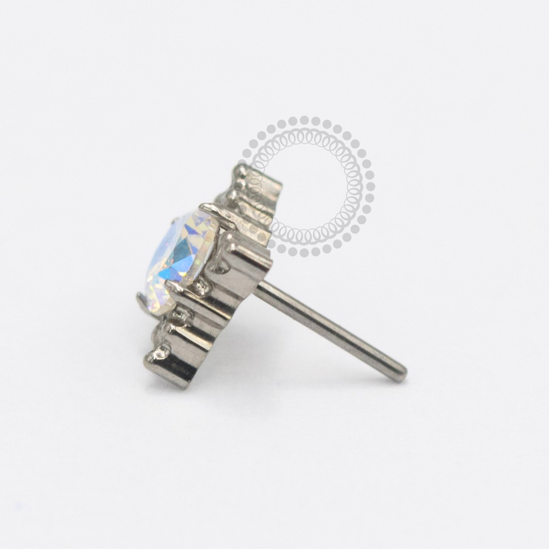 TN2375 Topo Indiano CZ Push Pin Titânio ASTM F136