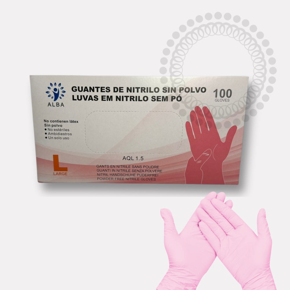 DC01 LUVAS NITRILO SEM PÓ ROSA