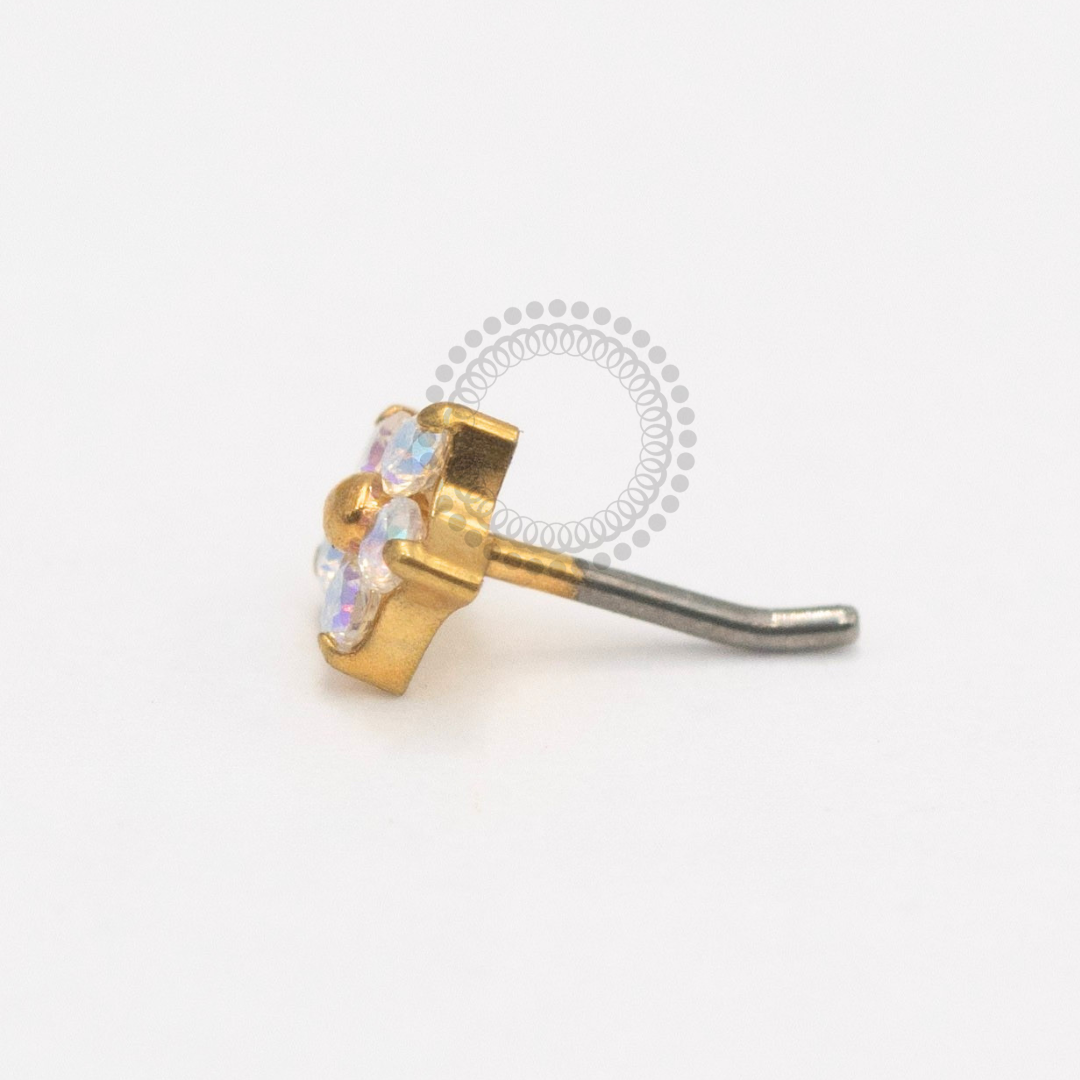 TN2373 Topo Flor Boreal Push Pin Titânio PVD Gold